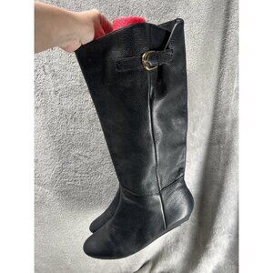 Steve by Steve Madden Women’s 10 M Leather Knee boots Black Fall INTYCE Winter